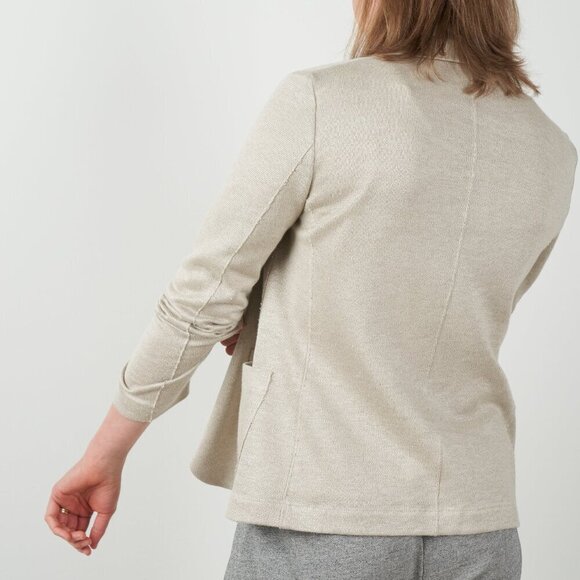 HARRIS WHARF LONDON Summery Stretch Waffle Cotton Cross Buttonhole‎ Blazer IT 40 - Picture 3 of 14